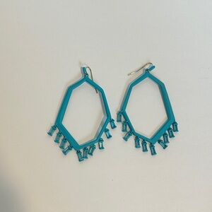 Kendra Scott Bright Blue Hexagon Earrings